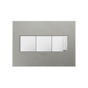 Adorne AWC Screwless Wall Plate, Brushed Stainless Steel - 3 Gang