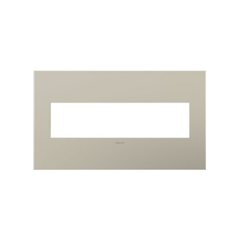 Adorne AWC Screwless Wall Plate, Satin Nickel - 4 Gang