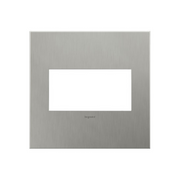 Adorne AWC Screwless Wall Plate, Brushed Stainless Steel - 2 Gang