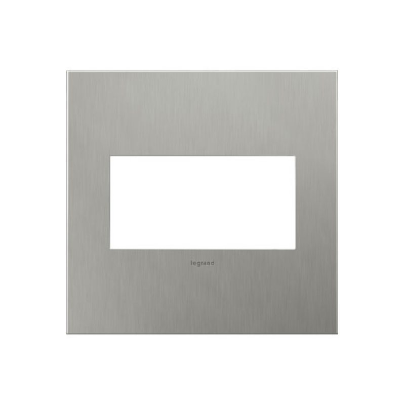 Adorne AWC Screwless Wall Plate, Brushed Stainless Steel - 2 Gang