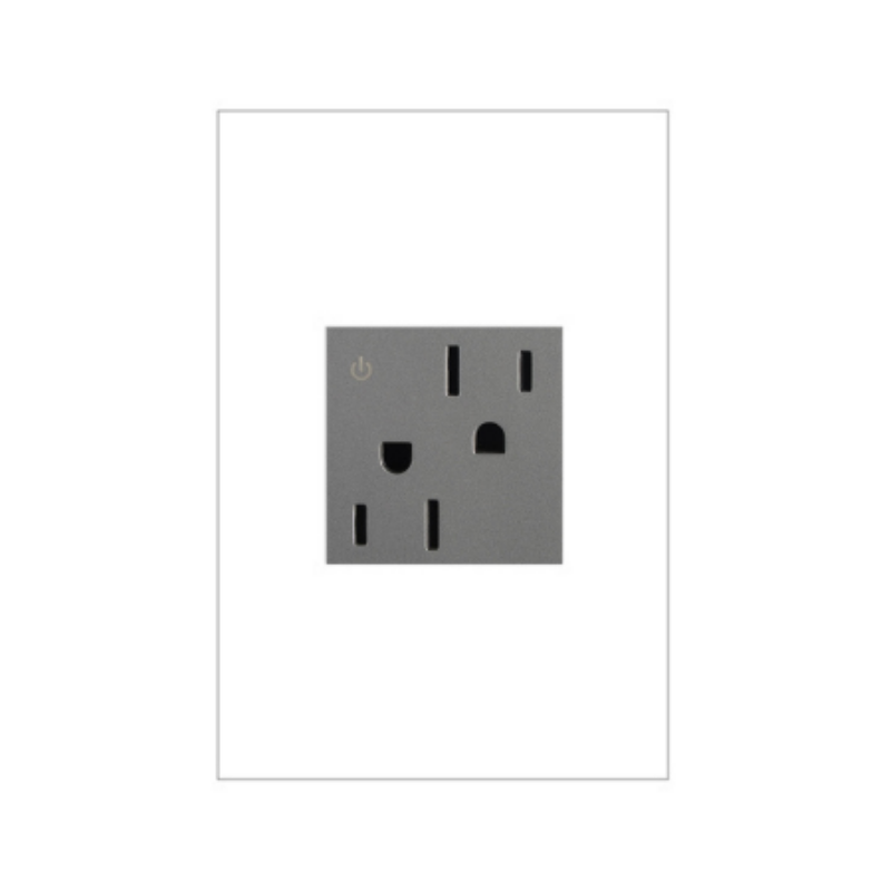 Adorne ARCD152 15A Tamper-Resistant Dual-Controlled Outlet, 125V - Magnesium