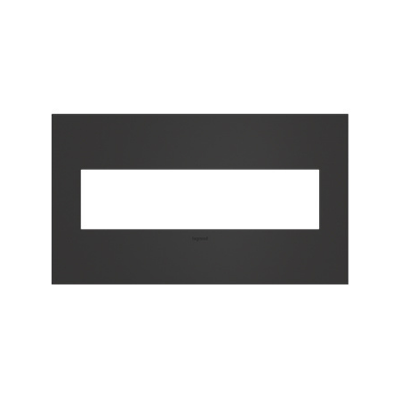 Adorne AWC Screwless Wall Plate, Satin Black - 4 Gang