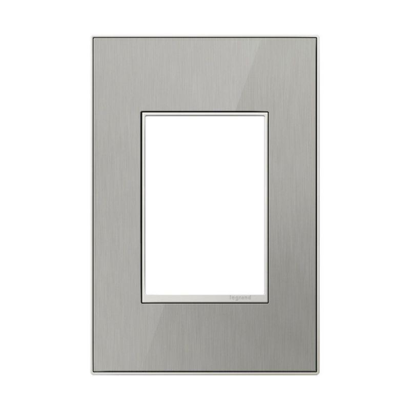 Adorne AWM Screwless Wall Plate, Brushed Stainless - 1+ Gang