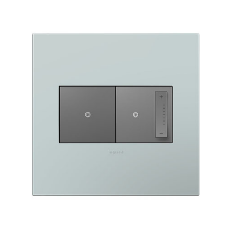 Adorne AWP Screwless Wall Plate with Microban, Pale Blue - 2 Gang
