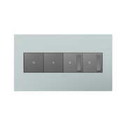 Adorne AWP Screwless Wall Plate with Microban, Pale Blue - 4 Gang