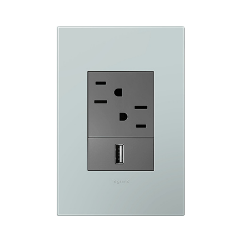 Adorne AWP Screwless Wall Plate with Microban, Pale Blue - 1+ Gang