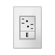 Adorne AWM Screwless Wall Plate, Mirror White on White - 1+ Gang