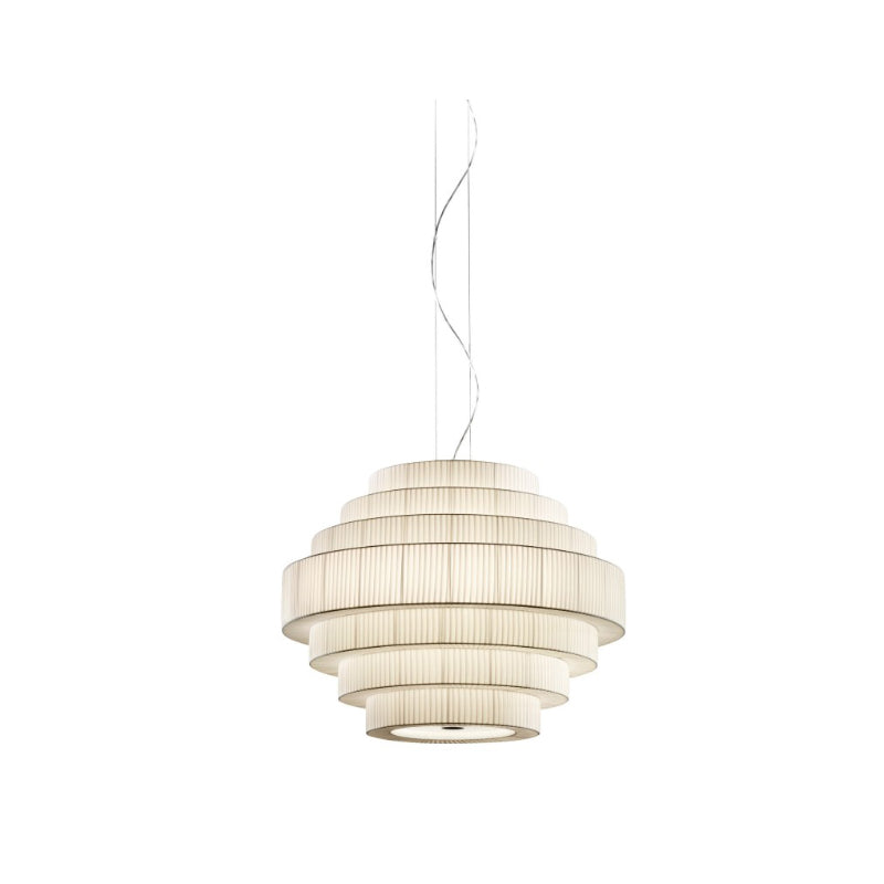 Bover Mos 02 5-lt 35" Pendant-Cream Translucent Ribbon