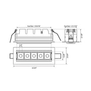 Elite MR-F-ADJ-5 Micro Series 5-Module Recessed Adjustable Accent, 40° Beam