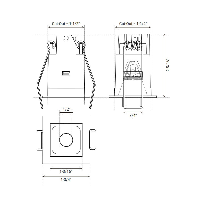Elite MR-F-D-1 Micro Series Single-Module Recessed Downlight, 40° Beam