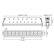 Elite MR-F-D-10 Micro Series 10-Module Recessed Downlight, 40° Beam