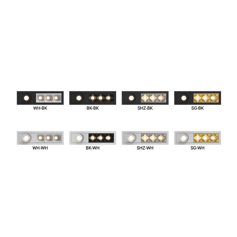Elite MR-F-D-3-PADJ-1 Micro Series 3-Module Recessed Downlight with 1 Pull Down Adjustable Head, Flood Beam