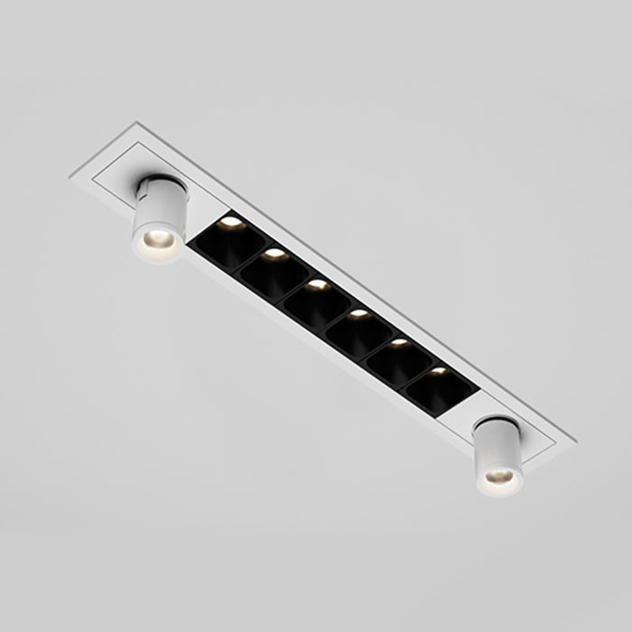 Elite MR-F-D-6-PADJ-2 Micro Series 6-Module Recessed Downlight with 2 Pull Down Adjustable Head, Spot Beam
