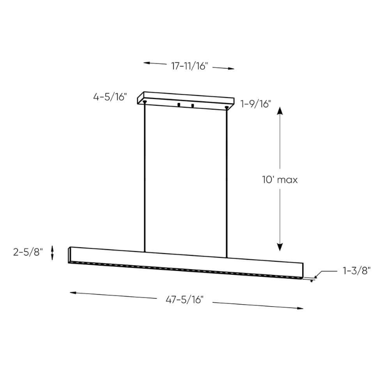 Dals MSLPD48-CC 47" Pinpoint Multi-Spot Linear Pendant, 5CCT Selectable