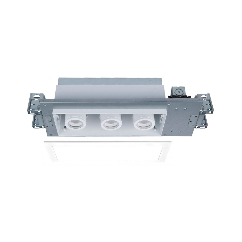 WAC MT-4315T Silo Multiples 3 Light Non-IC Rated Housing with Light Engine and Trim - White/White