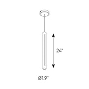 Dals PDLED120-24 1-lt 24" LED Cylindrical Pendant, 3CCT Selectable