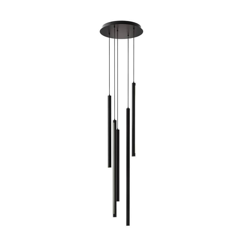 Dals PDLED120-5 5-lt 22" LED Cylindrical Pendant Cluster, 3CCT Selectable - Black