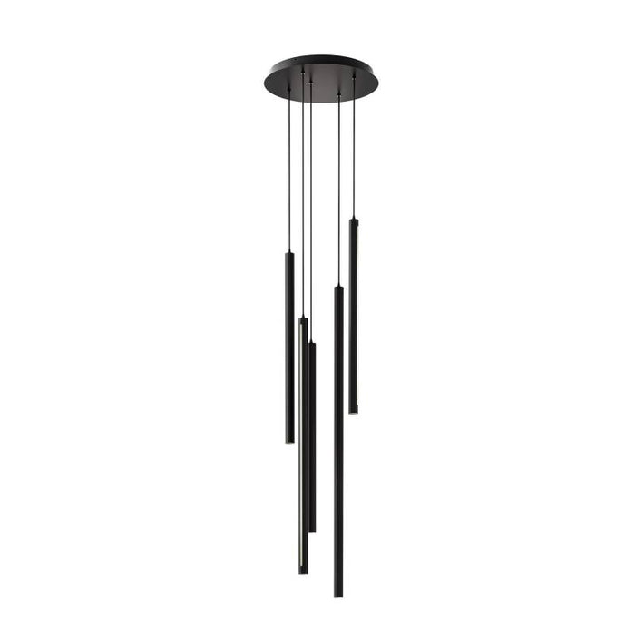 Dals PDLED120-5 5-lt 22" LED Cylindrical Pendant Cluster, 3CCT Selectable - Black
