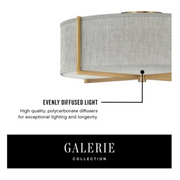 Hinkley 41708 Axis Off White 3-lt 20" LED Semi-Flush Mount