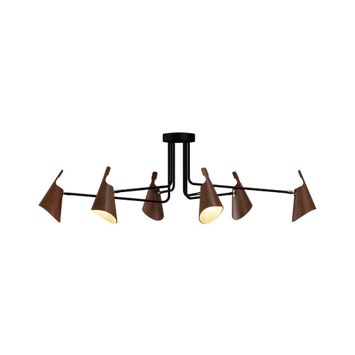 Accord 5104 Balance 6-lt 61" LED Semi Flush-Imbuia