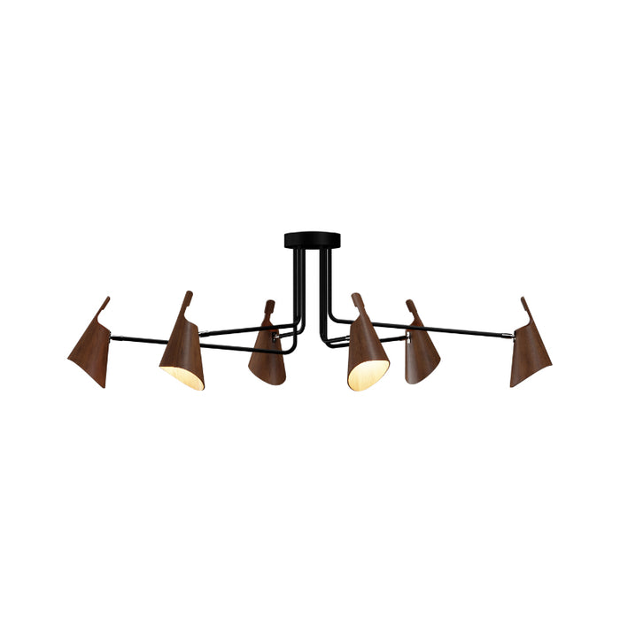 Accord 5104 Balance 6-lt 61" LED Semi Flush-Imbuia
