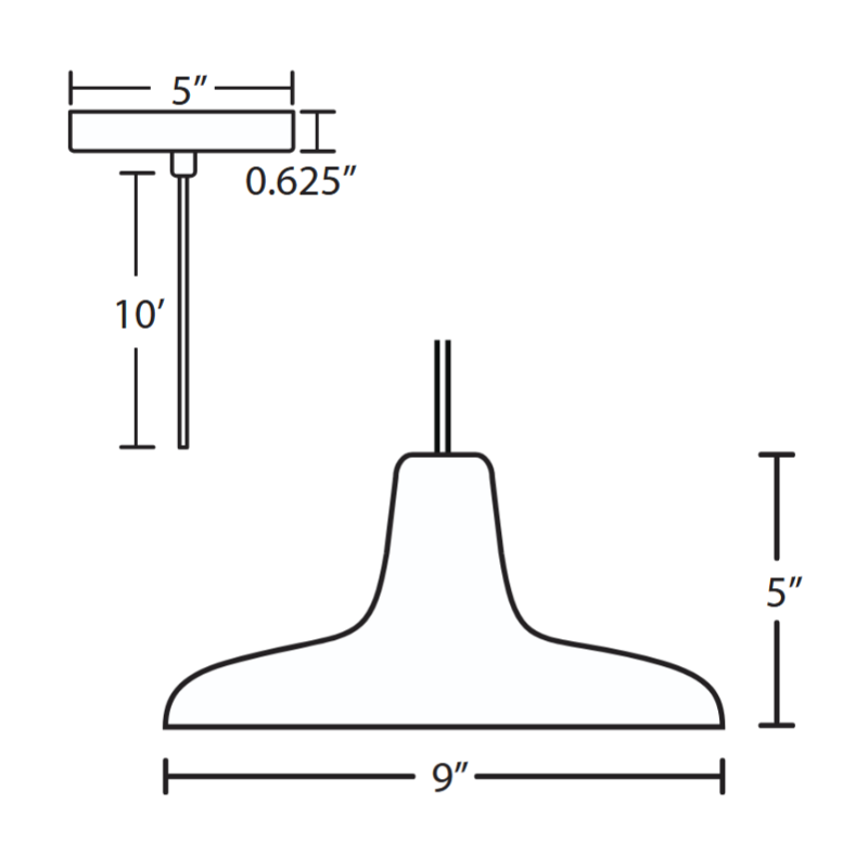 Besa 1XT-MODUS Modus 1-lt 9" LED Pendant, Cord Fixture with Flat Canopy