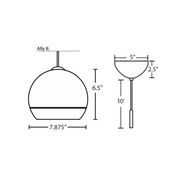 Besa 1JC-ALLY8 Ally 1-lt 8" LED Pendant, Cord Fixture with Dome Canopy