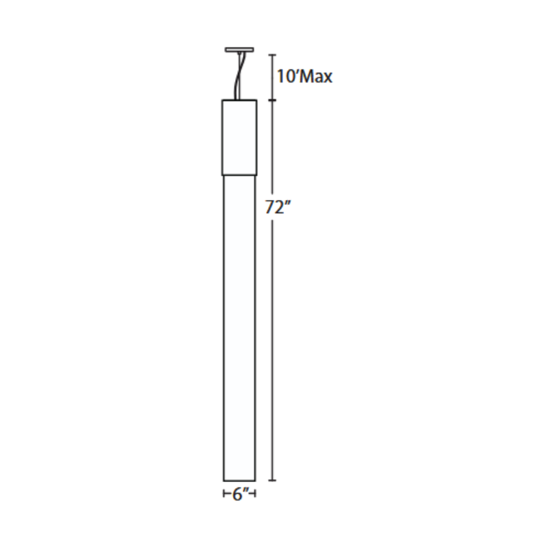 Besa 1KX-MONDO Mondo 1-lt 6" LED Pendant - 72" Height