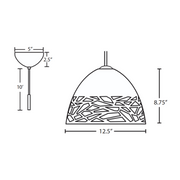 Besa 1JC-KIEV Kiev 1-lt 13" Pendant, Cord Fixture with Dome Canopy