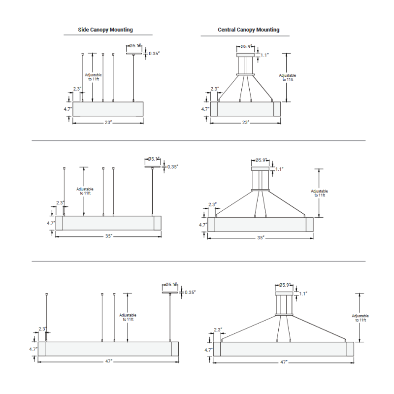 Elite LOOP-SQ-DI-LED Architectural LED Square Pendant, Direct/Indirect Light