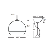 Besa 1KX-ALLY8 Ally 1-lt 8" LED Pendant, Cable Fixture