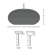 Besa 1J-VENUS Venus 1-lt 18" LED Pendant, Cord Fixture