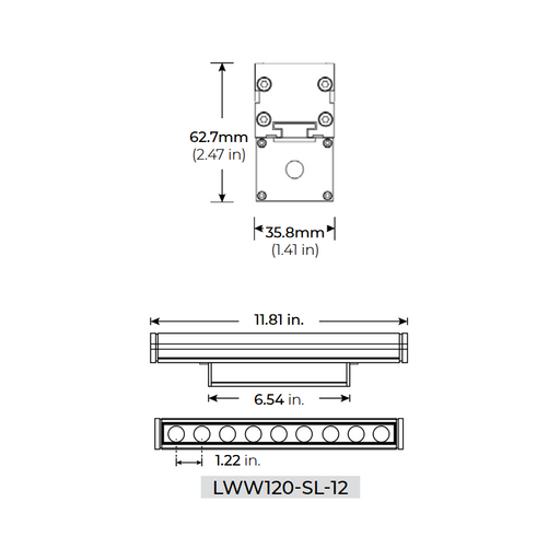 Core Lighting LWW120-SL 12" 9W High Output Linear LED Wall Washer