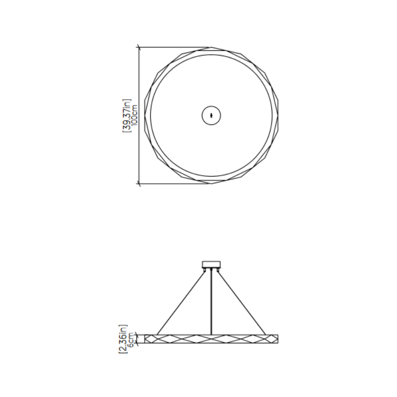 Accord 1356 Facet 1-lt 39" LED Pendant