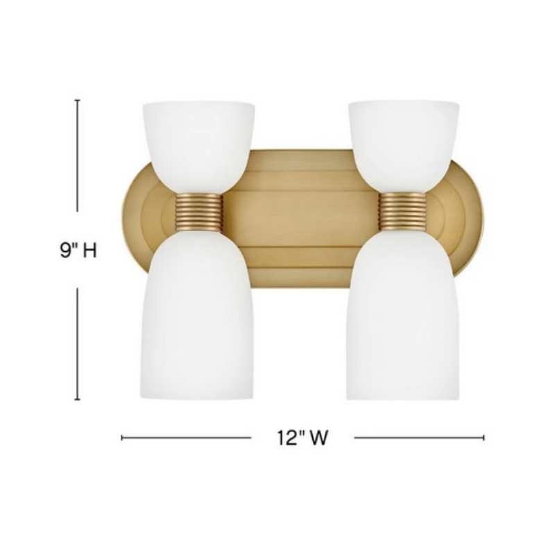 Hinkley 52962 Tallulah 2-lt 12" LED Vanity - Lacquered Brass