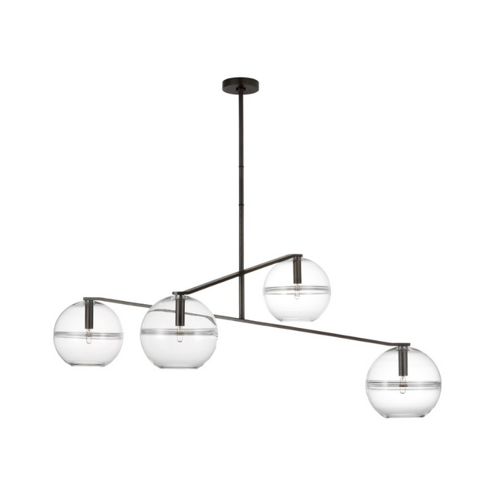 Visual Comfort SLCH355C-L Lowing 4-lt 59" LED Chandelier - Blackened Forged