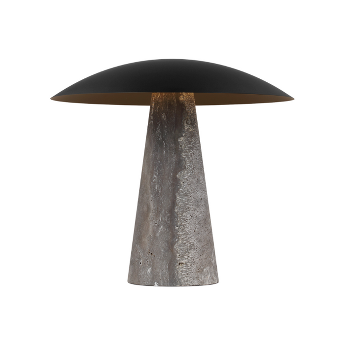 Visual Comfort SLTB34327 Aegis 1-lt 18" LED Table Lamp - Dark Bronze/Dark Travertine