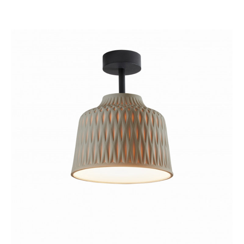 Bover Soft PF/30 1-lt 12" LED Outdoor Semi Flush-Light Grey