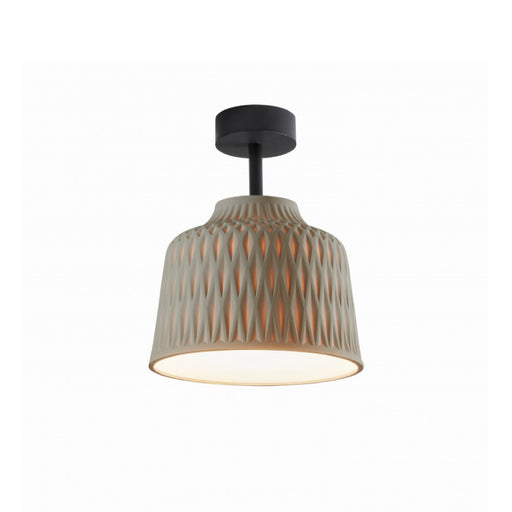 Bover Soft PF/30 1-lt 12" LED Outdoor Semi Flush-Light Grey