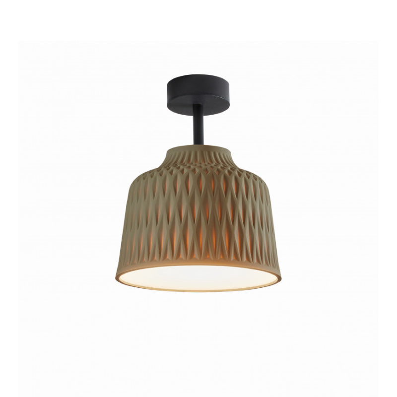Bover Soft PF/30 1-lt 12" LED Outdoor Semi Flush-Olive Grey
