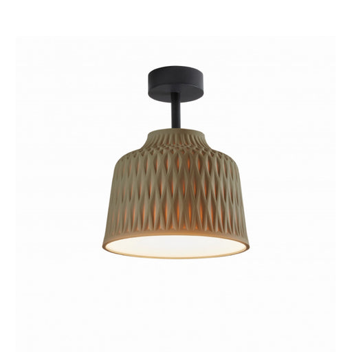 Bover Soft PF/30 1-lt 12" LED Outdoor Semi Flush-Olive Grey