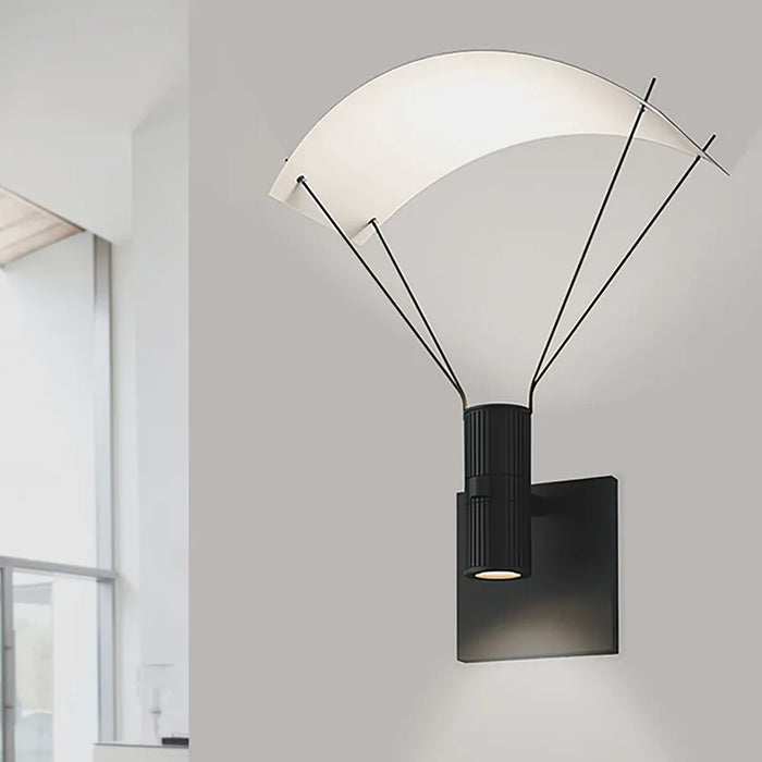 Sonneman SLS0211 Suspenders 13" Tall Standard Single LED Wall Sconce -Bar-Mounted Duplex Cylinder / Snoot Flood Lens / Parachute Reflector