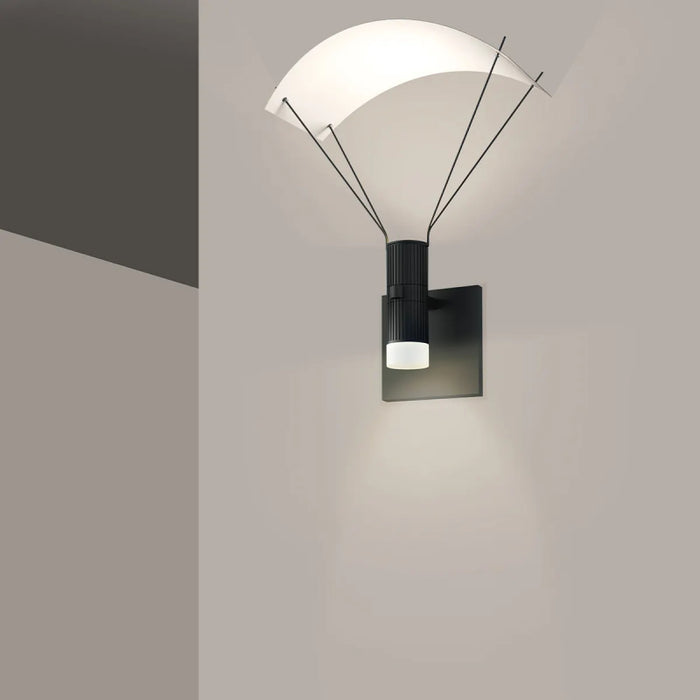 Sonneman SLS0212 Suspenders 13" Tall Standard Single LED Wall Sconce - Bar-Mounted Duplex Cylinder / Glass Diffuser / Parachute Reflector