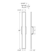 Dals SWS36-CC Gemini 36" Tall LED Outdoor Wall Sconce, 5CCT Selectable