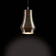 Bover Tibeta 01 1-lt 5" LED Pendant-Antique Brass/Black Fabric