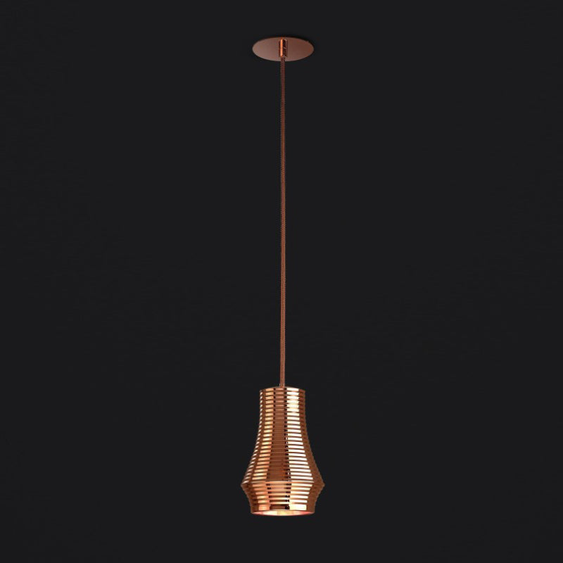 Bover Tibeta 01 1-lt 5" LED Pendant-Brilliant Copper/Copper Metal Mesh