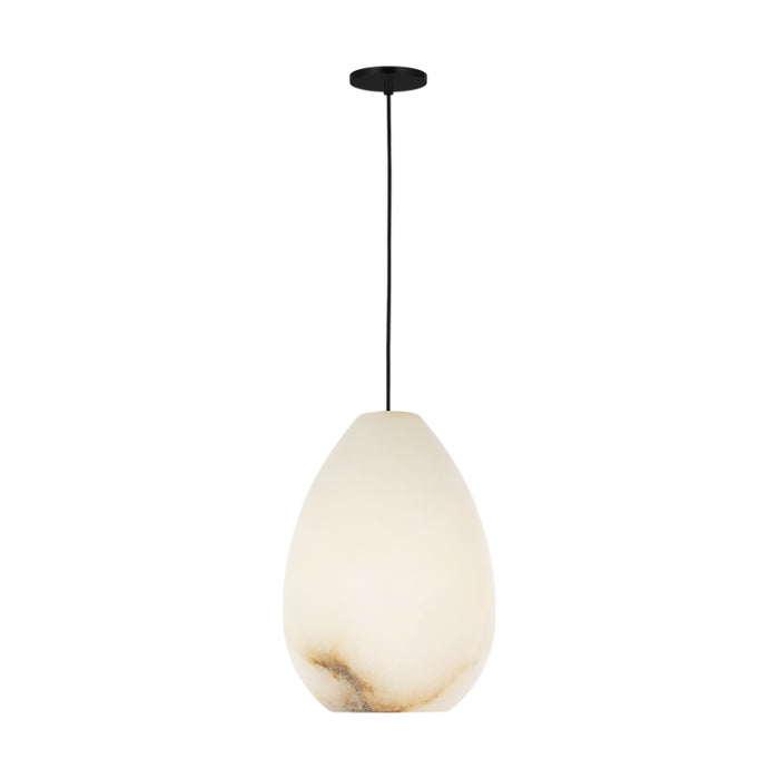 Visual Comfort SLPD544 Alina Alabaster 1-lt 9" LED Pendant - Nightshade Black