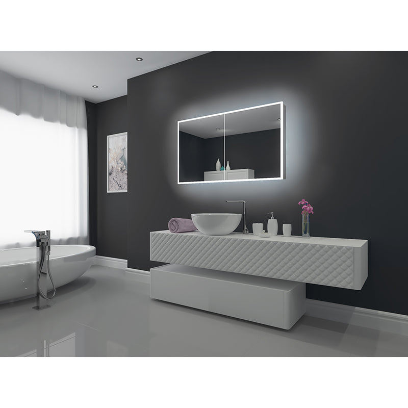 Paris Mirror Cabinet Galaxy 48 x 28 Rectangle LED Illuminated Mirror Cabinets