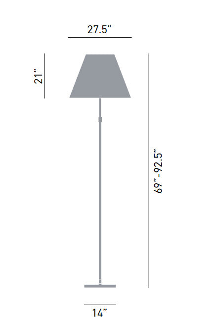 Luceplan D13Gti Grande Costanza 3-lt 69" Tall Floor Lamp