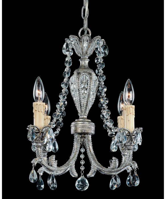 Savoy House 4-lt Mini Chandelier, Distressed Silver - Open Box